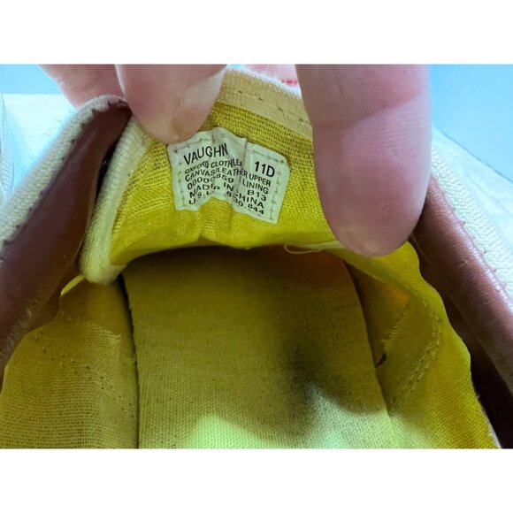 Polo Ralph Lauren Yellow Vaughn Sneakers Canvas Lace-Up Tennis Shoes Mens - Picture 11 of 11